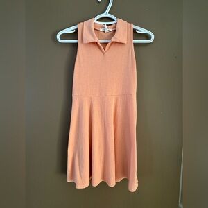 Kids Caution To The Wind Coral Ribbed Mini Dress